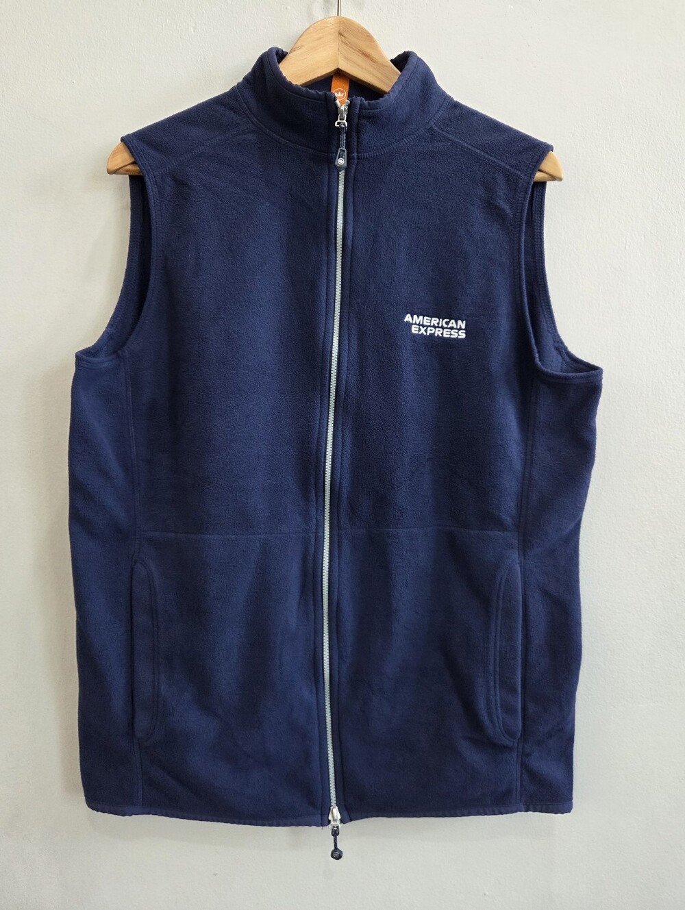 Peter Millar Crown Sport Fleece Vest Navy Blue Full Zip American Express Medium